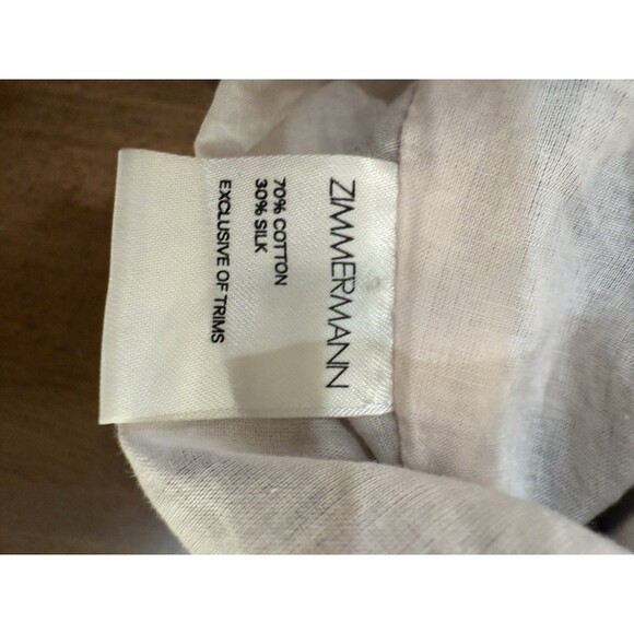 Zimmermann Henna Frippery Floral Pom Trim Halter Playsuit Taupe Silk Cotton Sz 2 - Picture 10 of 11